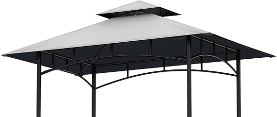 Grill Gazebo Canopy Replacement, 5 x 8 Ft, Grey