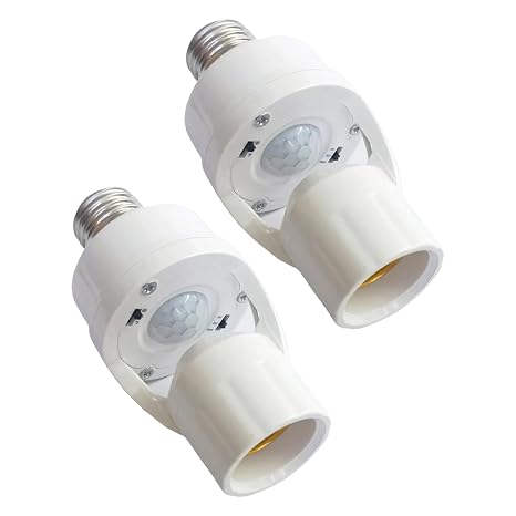 Hallway Infrared Auto Bulb Adapter, Bathroom Smart Energy Efficient High Sensitivity Motion Detection Auto Dimmer Light Socket Adapter
