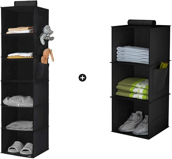 YOUDENOVA 6-Shelf Hanging Closet Organizer, 3-Shelf Closet Hanging Storage Shelves
