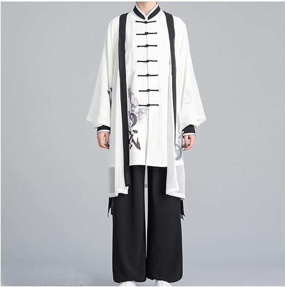 Tai Chi Uniform, Martial Arts Kung Fu Uniform Oft Tai Chi Kung Fu Uniform Ink Hanfu Traditional Chinese Clothing Suit Tai Chi Suit Men Martial Arts Uniform Three-piece Women ( Color : #1 , Size : C(l)