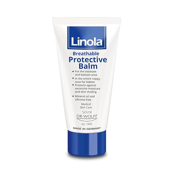 Linola Protective Balm - Breathable Balm to Protect the Skin from Soreness, Excessive Moisture & Chafing - also Suitable for the Intimate Area - Made in Germany - Vegan - 50 ml (1.7 Fl Oz)