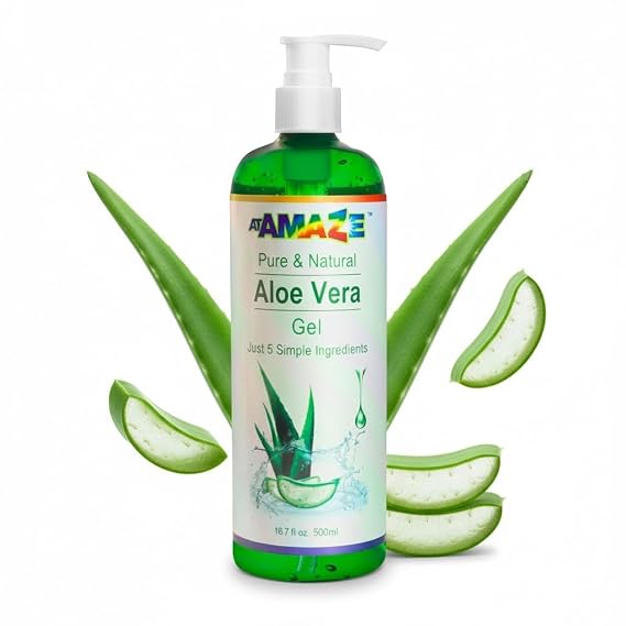 500 ml Pure Aloe Vera Gel for Hair and Skin, Hydrating & Non-Sticky, Soothes Scalp and Skin, No Strong Scent, Lightweight & Fast-Absorbing Pure Aloe Vera Gel for Body