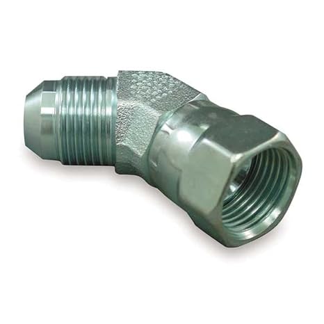 Eaton Aeroquip 2070-10-10S 45 Degree Swivel Nut Elbow, JIC 37 Degree End Types, Carbon Steel, 5/8 JIC(f) x 5/8 JIC(m) End Size, 5/8" Tube OD
