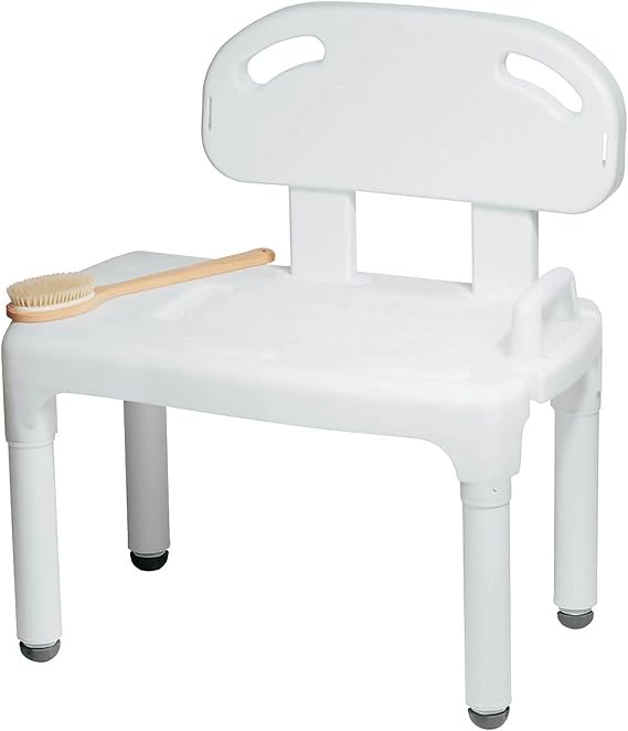Carex Universal Tub Transfer Bench, Bath Seat with Backrest, Shower Chair for Elderly and Disabled, Transfer Bench & Shower Seat for Bathtub with Adjustable Legs, Converts to Right or Left Hand Entry