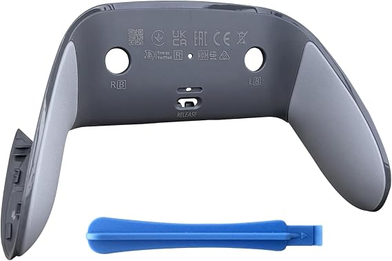 Repair Front & Back Cover for PS5 DualSense Edge Controller, Replacement Shell with Soft CD Rubber Grip, Snap-On Design to Fix Peeling & Yellowing, Grey 1 PC Players