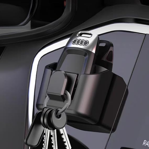 Car Dashboard Key Pocket Car Organizer for Dashboard, Door & Console Pocket Holder Holds Cards Keys (Black)