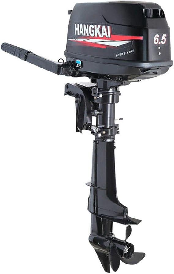 6.5HP 4 Stroke 123CC Outboard Motor Fishing Boat Engine Fishing Boat Motor Water Cooling System Durable Cast Aluminum Construction