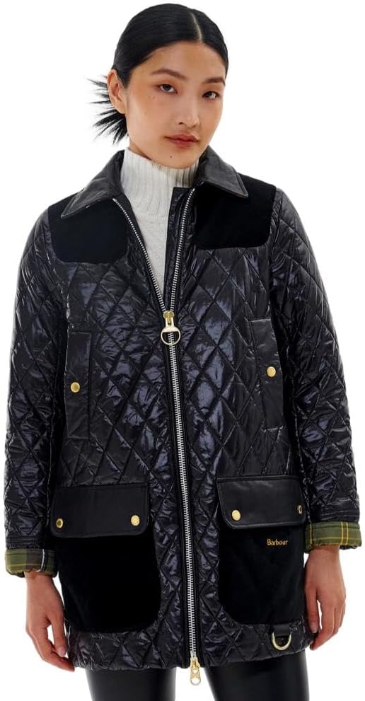 Barbour Womens Premium Carlton Quilted Jacket Black  Classic