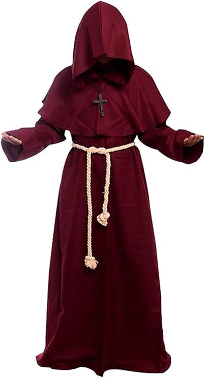 Medieval Renaissance Friar Cowl Robe Hooded Monk Robe Costume