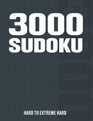 3000 Sudoku: Suduko Puzzle Book for Adults with Hard to Extreme Hard Puzzles