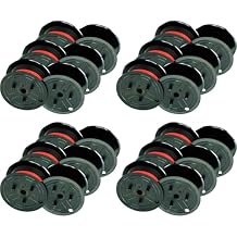 GRC E201BR Compatible Ink Ribbon Universal Replacement for Printing Calculators, Bundle of 12 Black/Red Ribbons