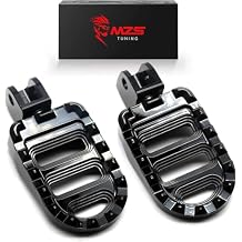 MZS Motorcycle Foot Pegs Compatible with Meteor 350 2021-2024 / Classic 350 2022-2024, Front Adjustable Footpegs MX Rider Serrated Wide Pedal Footrest CNC Black