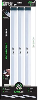 LitezAll Rechargeable Jumbo Light Bar 3 Pack