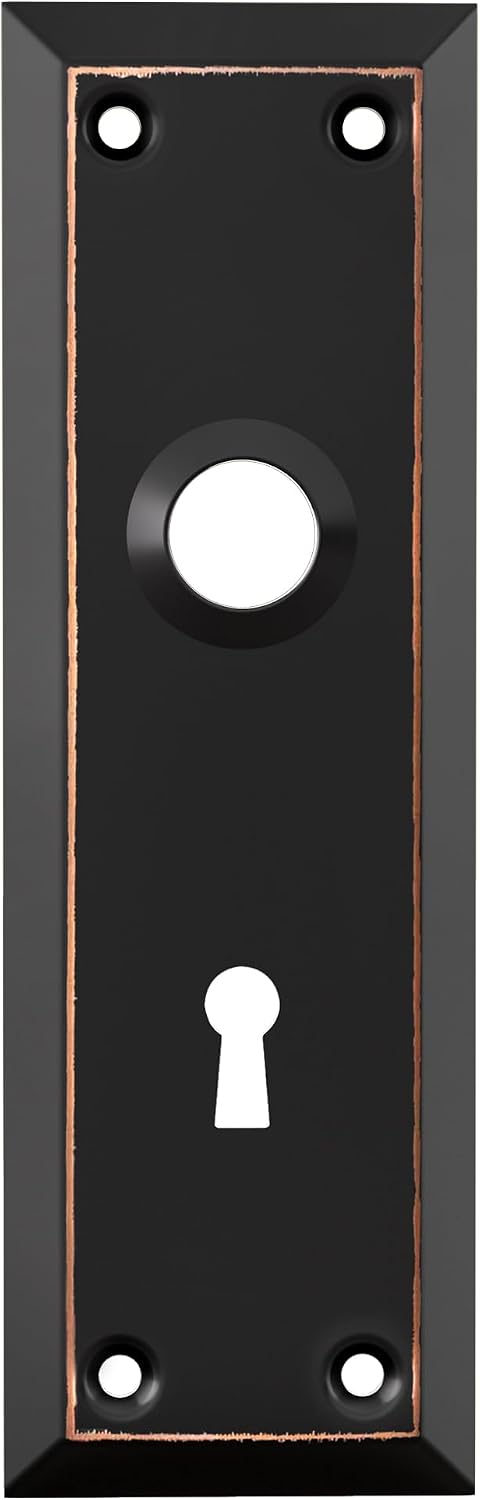 2 Pack Mortise Lock Door Plates for Interior Doors, Old Style Mortise Door Knob Replacement, Door Escutcheon Plates Oil Rubbed Bronze