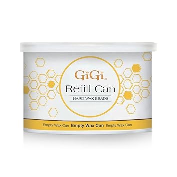 GiGi Hard Wax Beads for Hair Removal, Empty Wax Refill Can for Hard Wax Beads - Professional Wax Warmer Compatible, Reusable & Heat-Resistant Container for Easy Waxing