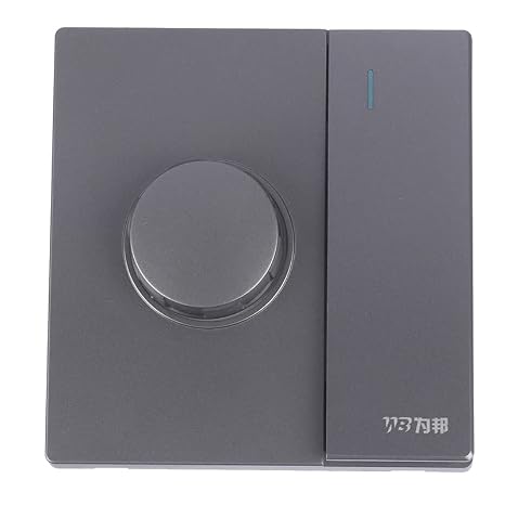 220V Adjustment Ceiling Fan Speed Control Switch Wall Button Dimmer - (Color: Black)