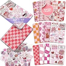 Kaciola 12PCS Inserts Cardstock Paper for E-Reader, and 50PCS Scrapbook Stickers for Clear Case, 6.2"x4.3" Smutty Theme Back Cover Insert Decorating Accessories for E-Reader Basic (Smutty)