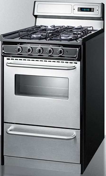 Summit 20" Gas Range, Stainless Steel - TTM1307BKSW