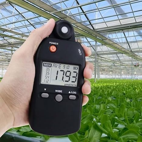 400-700nm Light Lux Tester, Full Spectrum PPFD Quantum Sensor, 0-5000 mol/m2/sec Quantum PAR Meter, 100 Sets Of Data Records, Intensity Meter, for Photosynthetic Activity Of Indoor&Outdoor Plants
