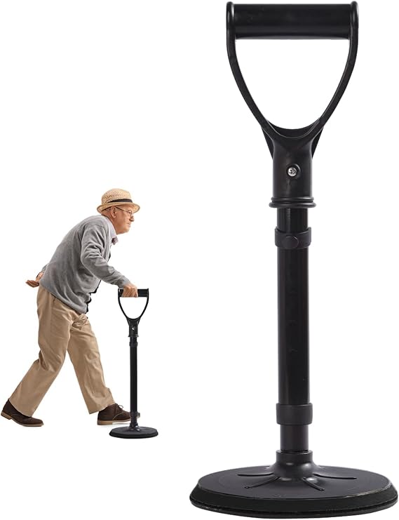 Adjustable Mobility Aid Tool, Standing Aid, Elderly Stand Assist, Seniors and Disabled, Stable Supports Equipment for Rising Indoors, Garden Work, Outdoor Work, Doing Housework (Black)