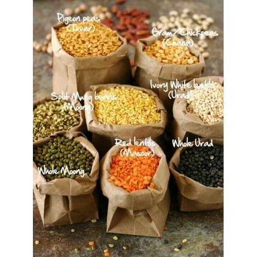 Dals Pack 4lb Each Urad Dal , Split Moong Dal , Whole Moong Dal, Toor Dal, Chana Dal by Swad