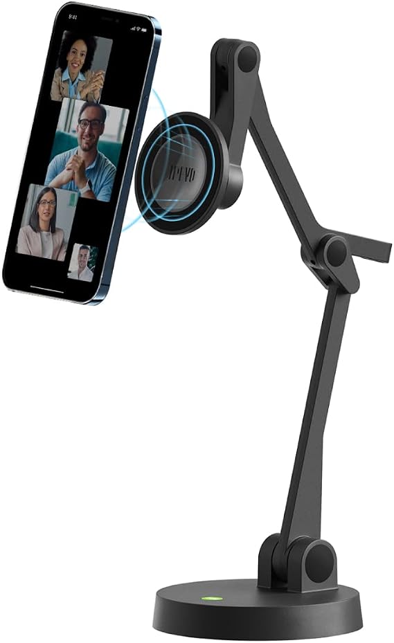 IPEVO Uplift Magnetic Multi-Angle Arm for iPhone 12 Series and Above, Multi-Jointed Phone Holder for Video Calls, Multi-Screen Workplace Setup, Online Teaching and Learning, Magnetic Phone Stand