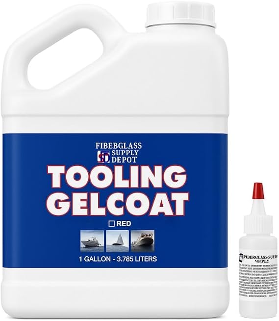 Fiberglass Supply Depot Red Tooling Gelcoat Gallon with 60cc Hardener (MEKP)