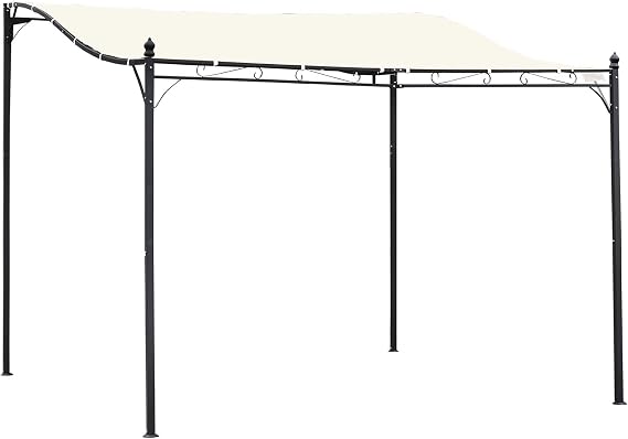 Outsunny 10' x 10' Steel Outdoor Pergola Gazebo Patio Canopy Cream White