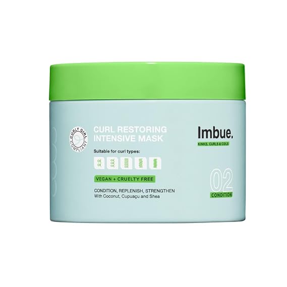Imbue Curl Hair Conditioner, 300ml - Protein-Rich, Repairing, Vegan, Suitable for 3a-4c Curls, Smooths and Strengthens