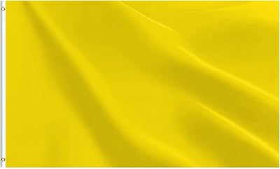 pretty_jessie Yellow Flag 3x5 FT, Polyester Blank Flag with Canvas Header & Brass Grommets, Double-Stitched, FadeWeather-Resistant, Outdoor Decoration, Fits Flagpole