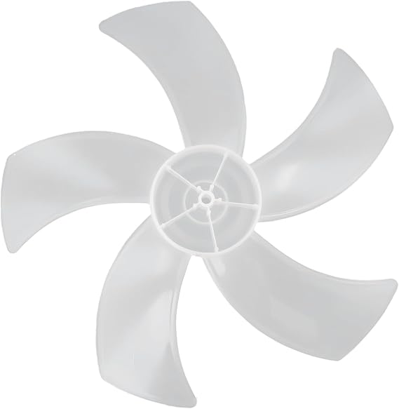 16 Inch Plastic Fan Replacement with 5 Leaves Pedestal Fan Parts Black White Desktop Fan Components with Nut Cover Assembly for Stand Fan Home Office Desk Fan Accessories(White)