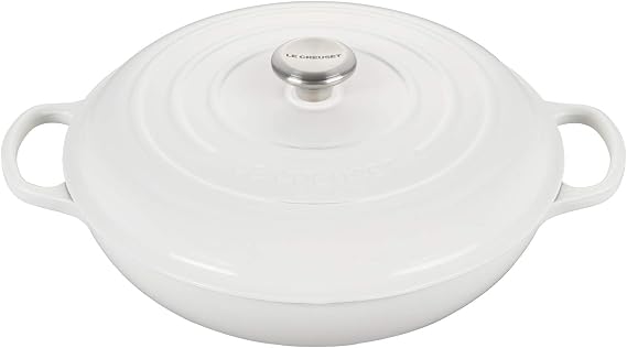 Le Creuset Enameled Cast Iron Signature Braiser, 5 qt., White