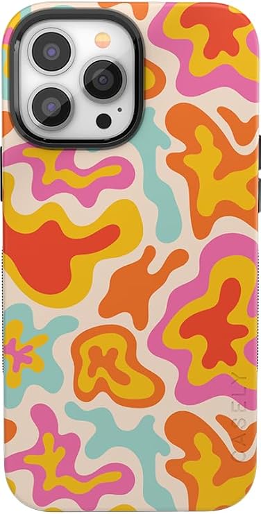 Casely iPhone 13 Pro Max Case | Tropical Color Splash | Abstract Retro | Bold Protective Design | Compatible with MagSafe