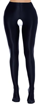 Womens Glossy Opaque Pantyhose Shiny High Waist Tights Stockings Hollow Out Pants Footed Leggings