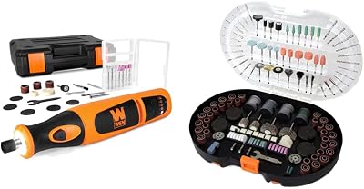 WEN 23072 Variable Speed Lithium-Ion Cordless Rotary Tool Kit 7.2V and 327-Piece Rotary Tool Accessory Kit