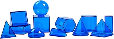 12 Pieces 3D Geometric Shapes Geometric Solids Translucent Geometry Manipulatives for Teaching for Children Kids Home