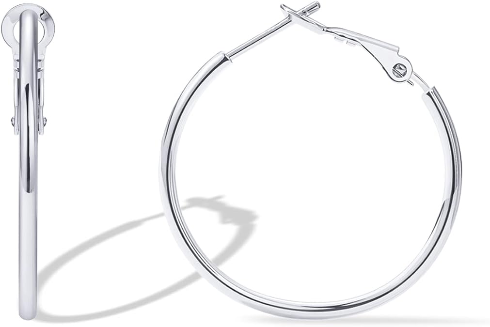 PAVOI Gold Hoop Earrings for Women, 14K Gold Plated Paddle-Back Hoops