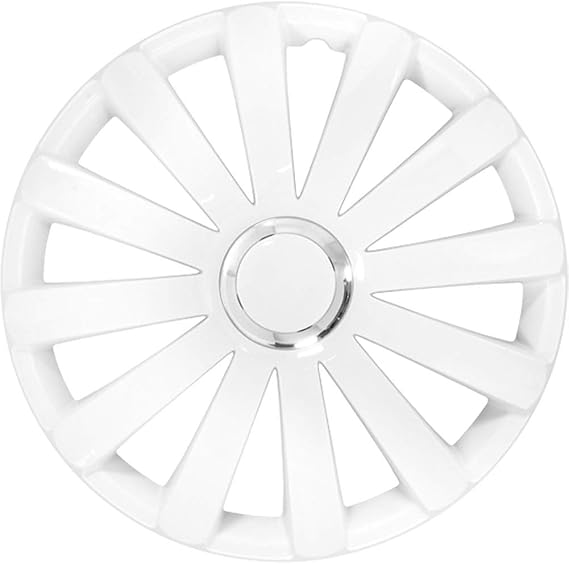 AutoStyle Set of 4 wheel covers Spyder 15-inch white + chrome ring