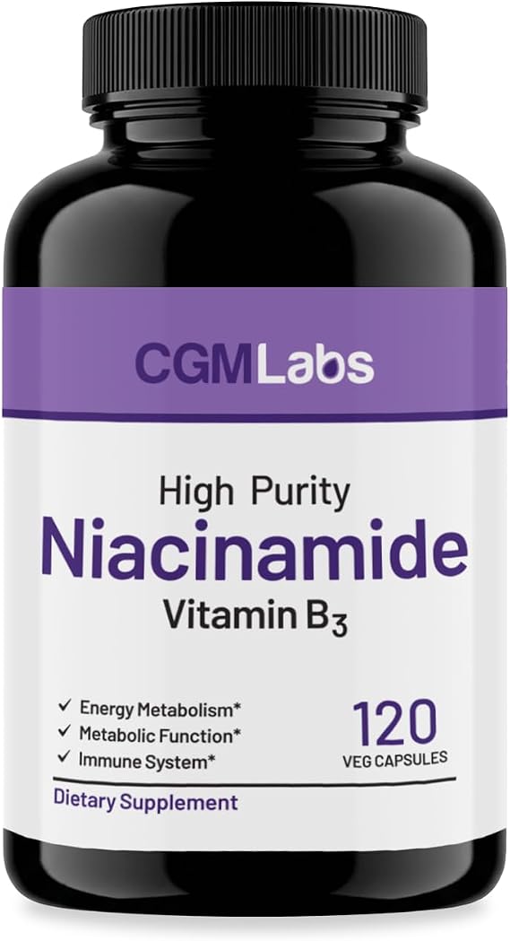 Niacinamide Capsules 500mg (Vitamin B3) 99%+ Pure Niacinamide, Non-Flush, One Capsule Serving, Non-GMO 120 Capsules