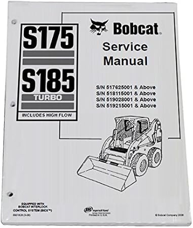 Bobcat S175 S185 Skid Steer Workshop Repair Service Manual - Part Number # 6901828
