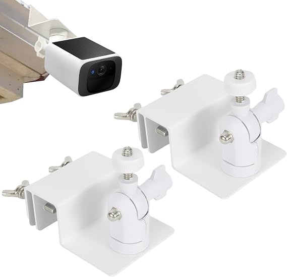 Tonton 2-Pack Gutter Mount Compatible with eufy Security SoloCam S220/C210, eufyCam 2C/2C Pro, 3/S330, 2/2 Pro, 3C/S300, 360 Adjustable Weatherproof Mounting Bracket for Eufy Security Camera