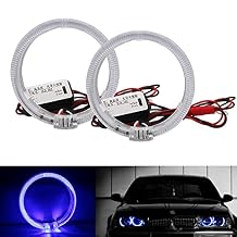 YSY 2PCS Car Angel Eyes Car Halo Ring Lights 9-30V Red 80MM 95MM 100MM 125MM Auto Headlight DRL day light With Driver(A) (125mm, Blue)