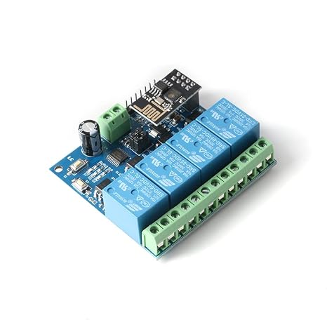 ESP8266 ESP-01 4 Channel 5V WiFi Relay Module 5V IOT Wireless Smart Home Device WiFi Relay Internet of Things ESP-01 Module Board for Phone APP Remote Control