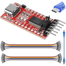 USB to TTL Serial Converter Adapter with Type-C Data Cable, Support 3.3V 5V FT232RL Module FTDI Breakout Board for Arduino