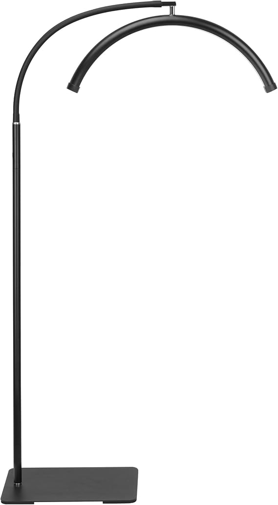 Half Moon LED Floor Light - Professional Shadow-Free Lamp for Lash Techs, Estheticians & Tattoo Artists | Remote Control & Dimmable for Eyelash Extensions, Nail Art, Home & Office