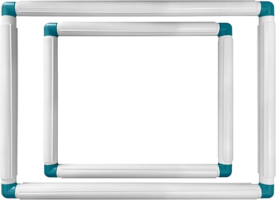2 Pack Square Embroidery Hoops, Cross Stitch Snap Frames 9x11 & 11x15