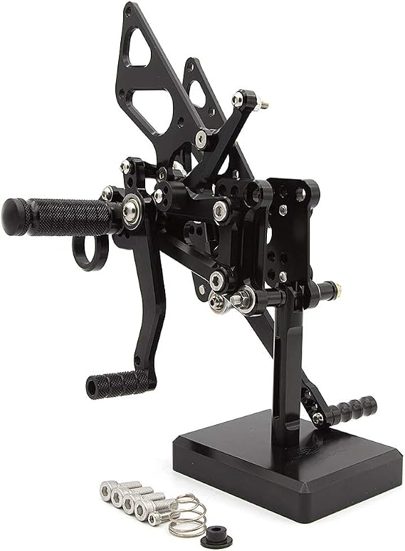 FXCNC CNC Billet Motorcycle Rearset Foot Pegs Rear Set Footrests Fully Adjustable Foot Boards Compatible with S1000RR HP4 2009-2014 Black