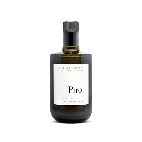 Piro Premium Extra Virgin Olive Oil Cold Pressed, Early Harvest, Hand Picked, Polyphenol Rich Italian Olive Oil (16.9 Fl Oz)