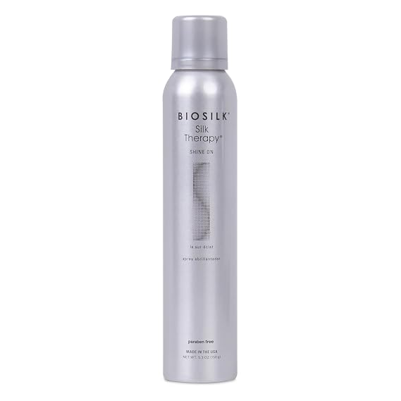 BioSilk Silk Therapy Shine On, Hairspray For Controlling Frizz & Providing Brilliant Shine, Sulfate, Paraben, Cruelty-Free, 5.3 Oz