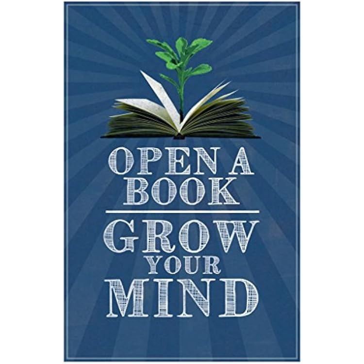 Library Posters Open A Book Grow Your Mind Literature Poster Classroom Elementary Literature School Cool Wall Art Print Poster 24x36